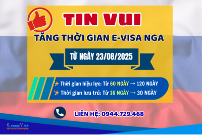 TIN VUI: NGA TĂNG THỜI HẠN LƯU TRÚ CỦA EVISA LÊN 120 NGÀY